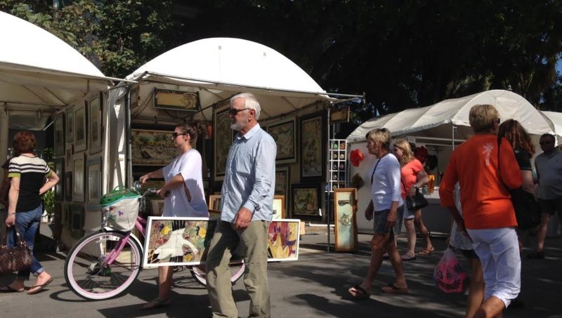 Old Island Days Art Festival booths.